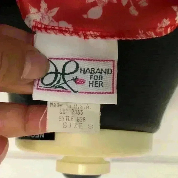 VTG "haband for her"  coral nylon short sleeve with belt classic dress women 8 - Picture 7 of 7